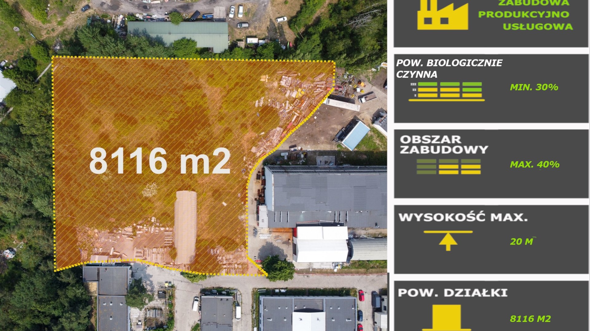 Teren komercyjny pod obiekty produkcyjno-usługowe