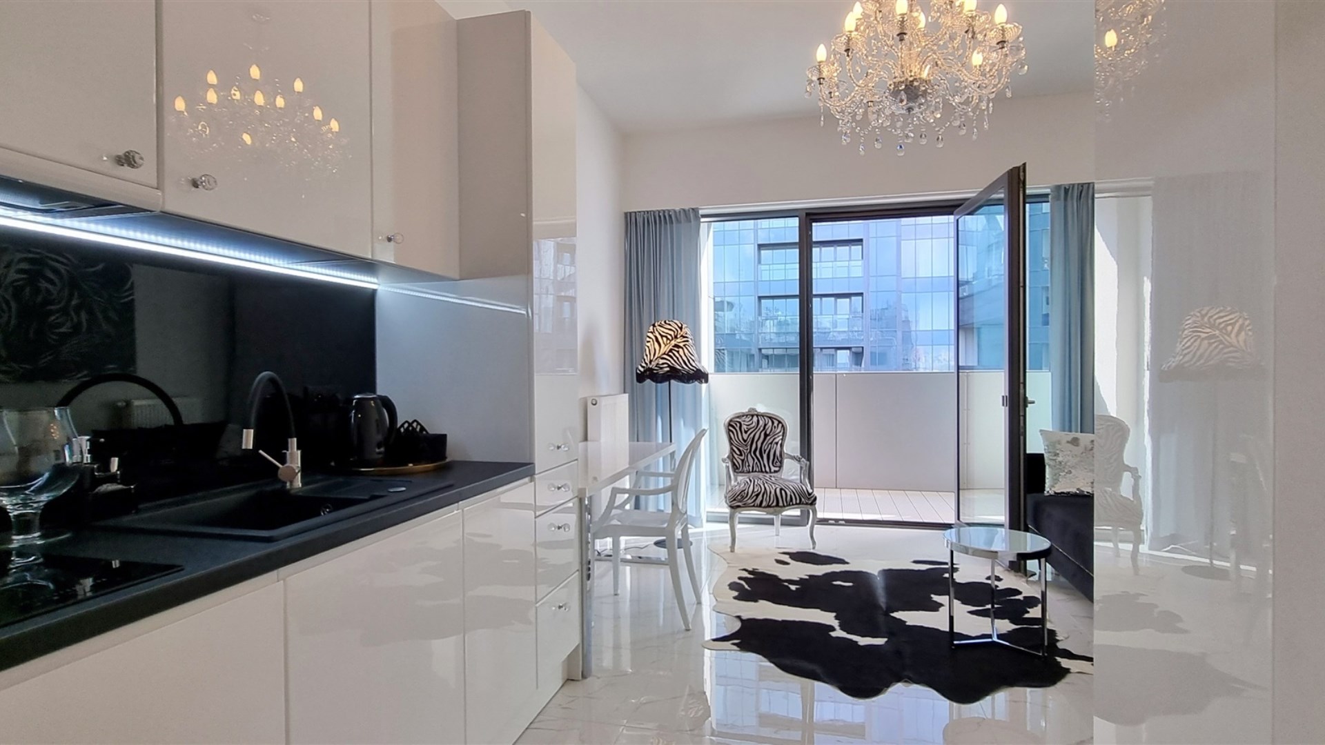 Luksusowy 1 pok. apartament z loggią - Hanza Tower