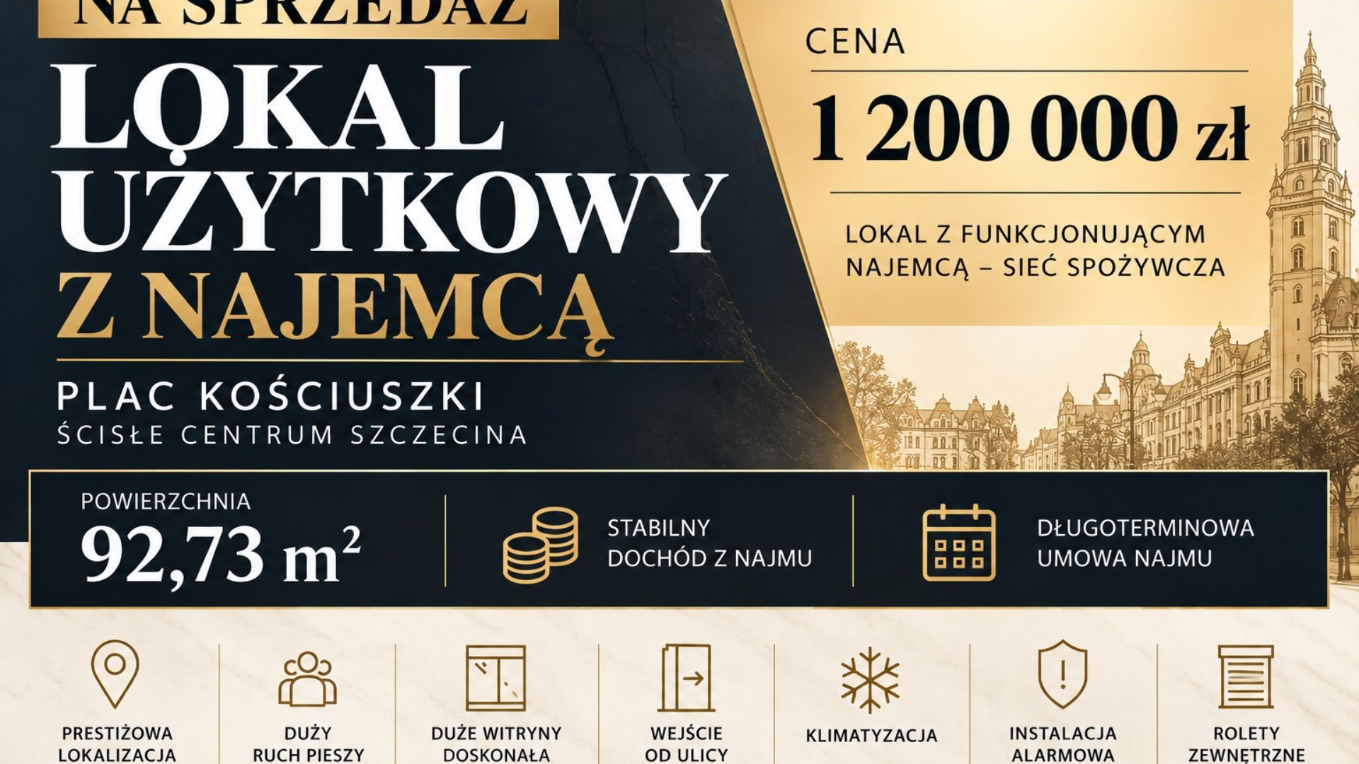 Lokal długoterminowym najemcą sieci spożywczej 